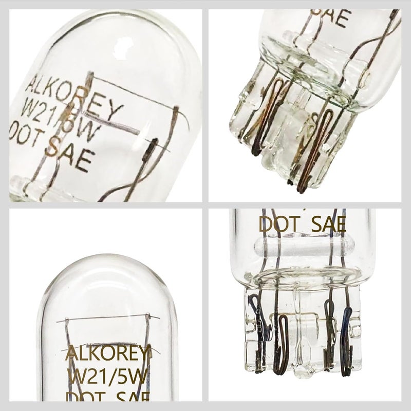 ALKOREY 7443 T20 W21/5W 12V 21/5W لمبات إضاءة عكسية، 2700K ضوء أبيض دافئ، لمبات فرامل خلفية، لمبات إشارة دوران، عبوة 2 - Image 5